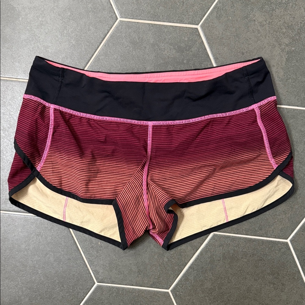 lululemon athletica Black and Pink Athletic Shorts